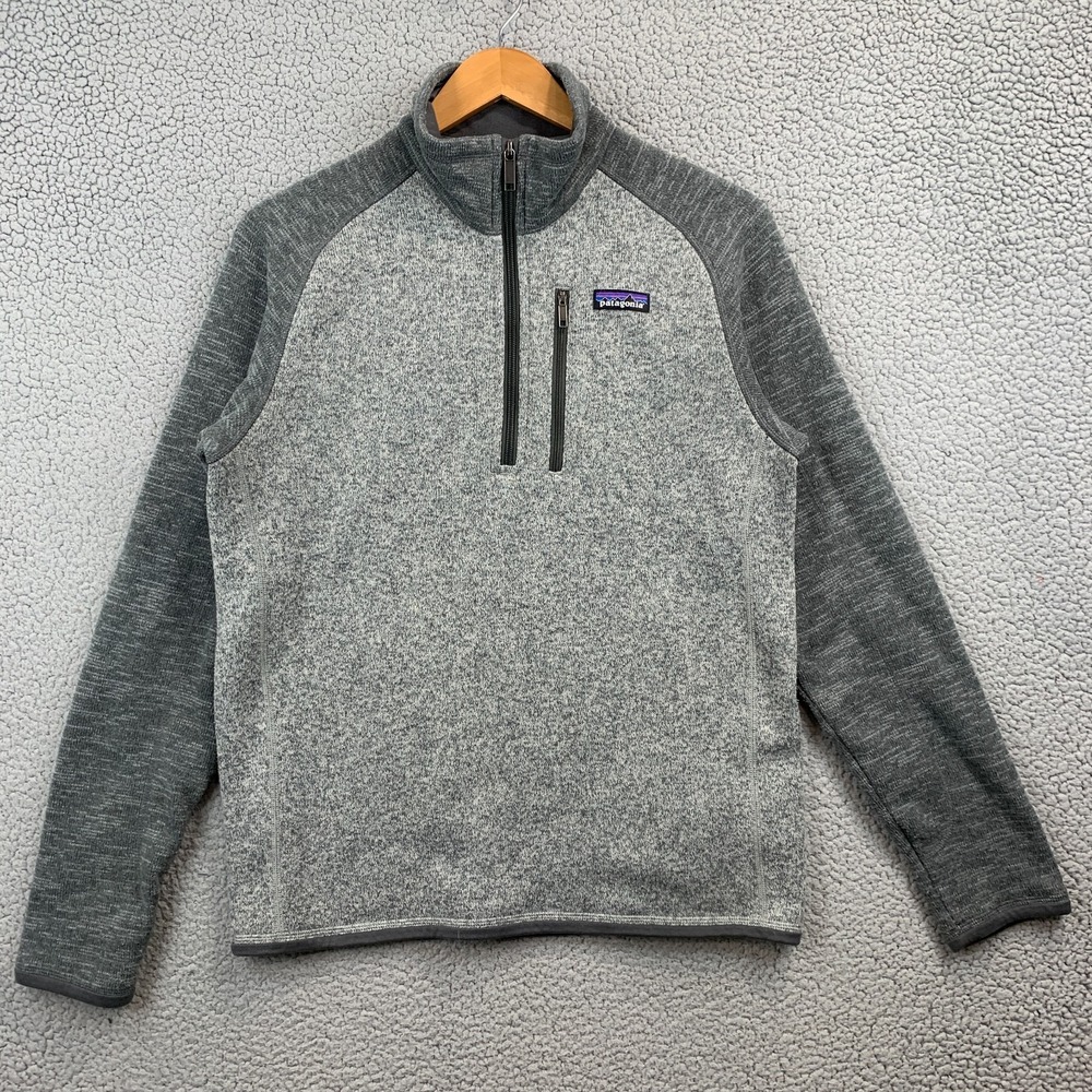 Patagonia Men's Better Sweater 1/4 Zip Fleece Pullover Size Small Stonewash Grey